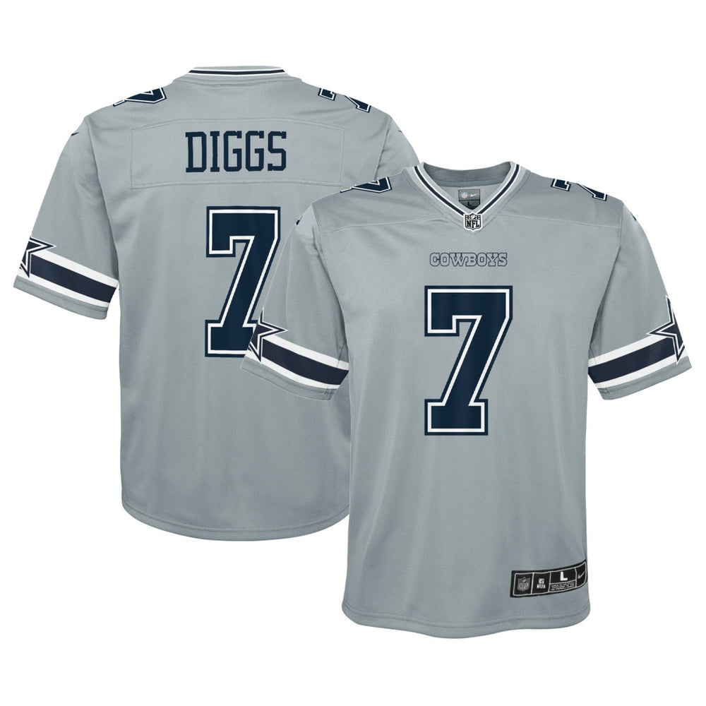 Trevon Diggs Dallas Cowboys Youth Inverted Game Jersey - Silver Jerseys