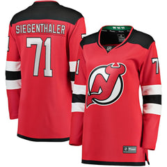 Jonas Siegenthaler New Jersey Devils Fanatics Women's Home Breakaway Player Jersey - Red | US 4564256
