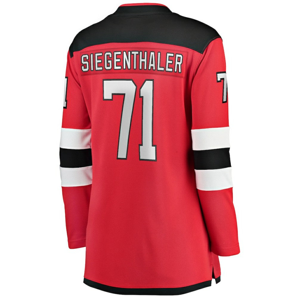 Jonas Siegenthaler New Jersey Devils Fanatics Women's Home Breakaway Player Jersey - Red | US 4564256