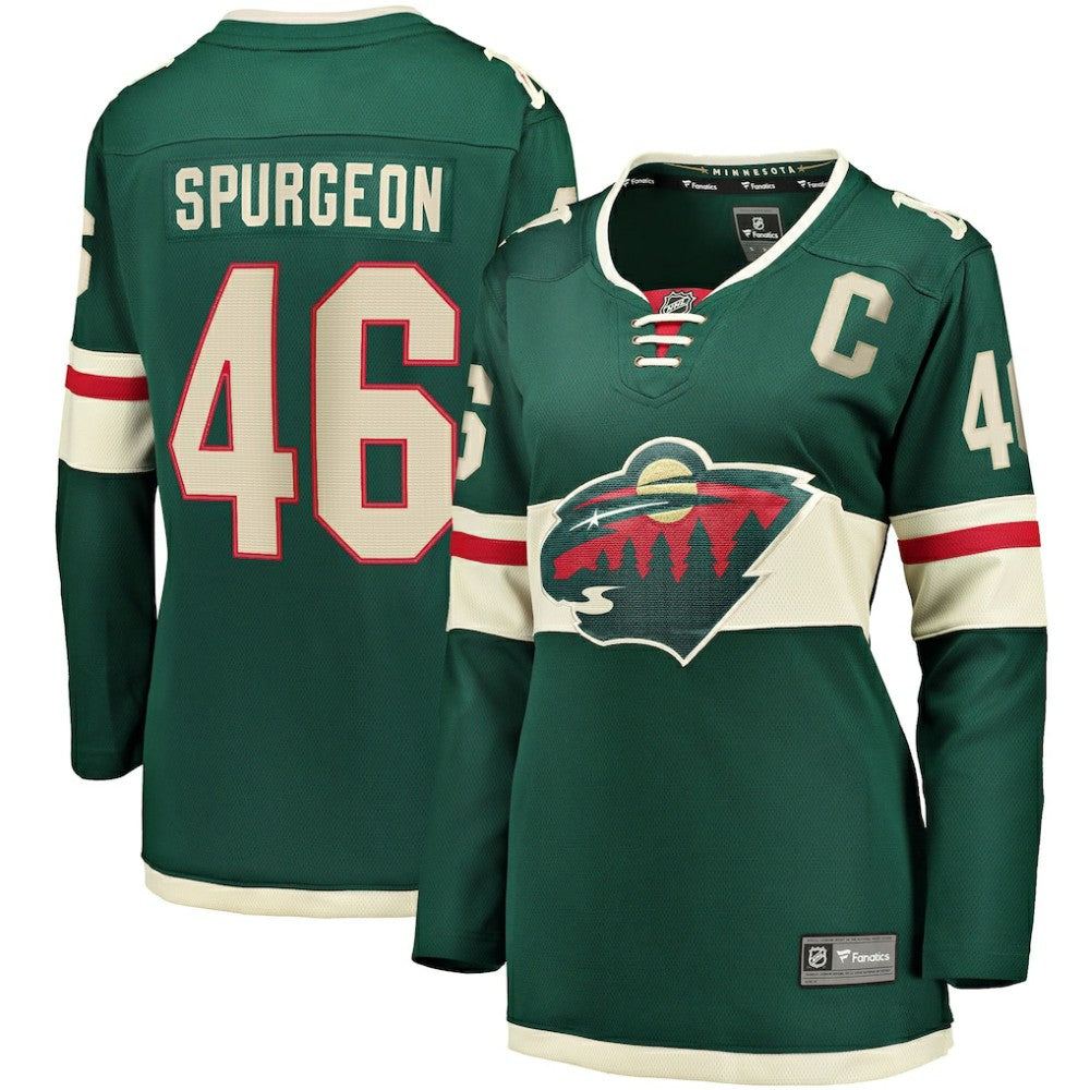 Jared Spurgeon Minnesota Wild Women's Home Breakaway Player Jersey - Green | US 4564358