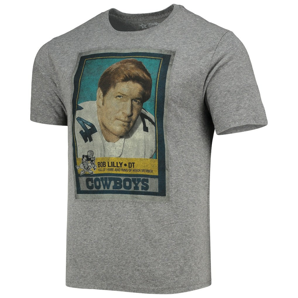 Bob Lilly Dallas Cowboys Name & Number Tri-Blend T-Shirt - Heathered Gray T-shirts