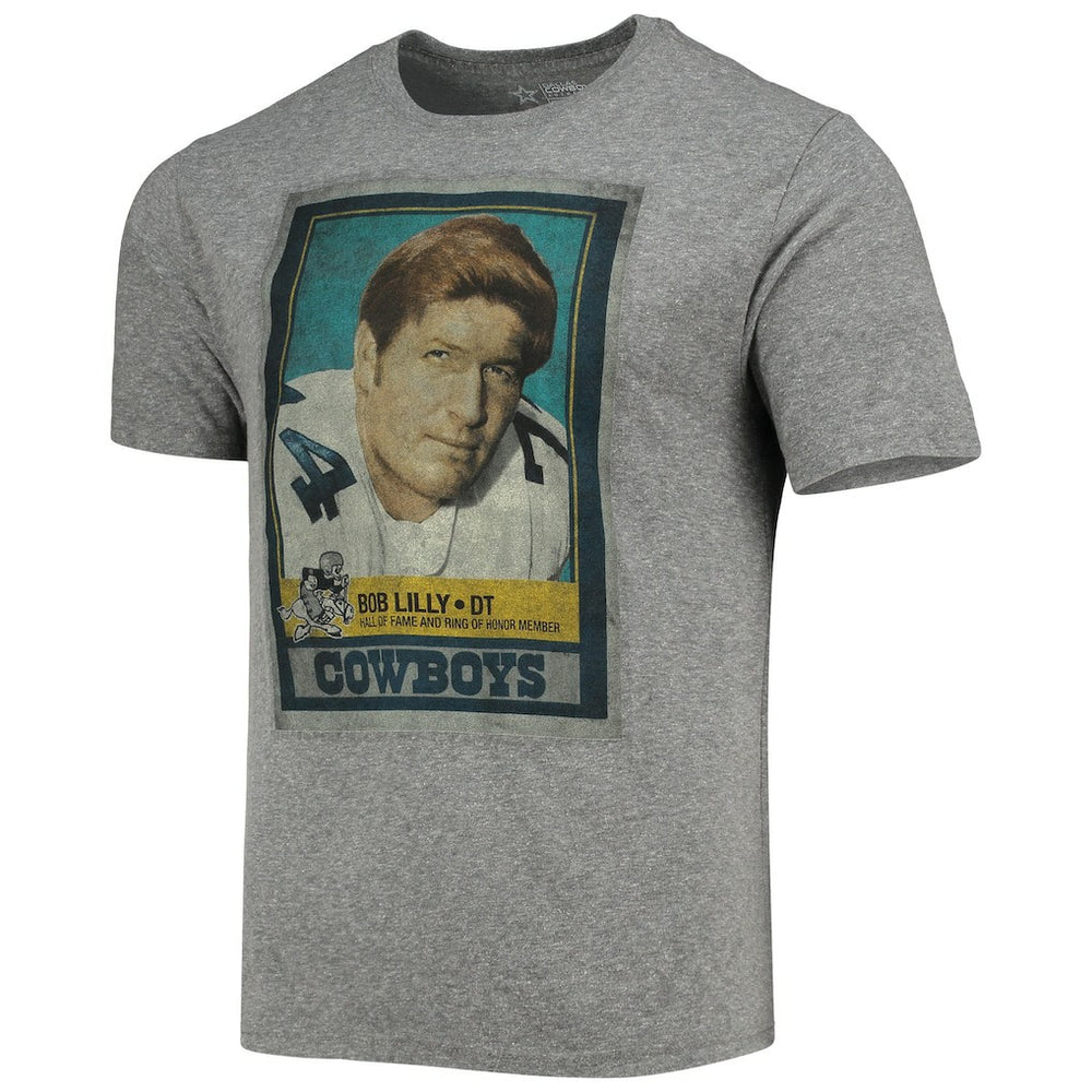 Bob Lilly Dallas Cowboys Name & Number Tri-Blend T-Shirt - Heathered Gray T-shirts