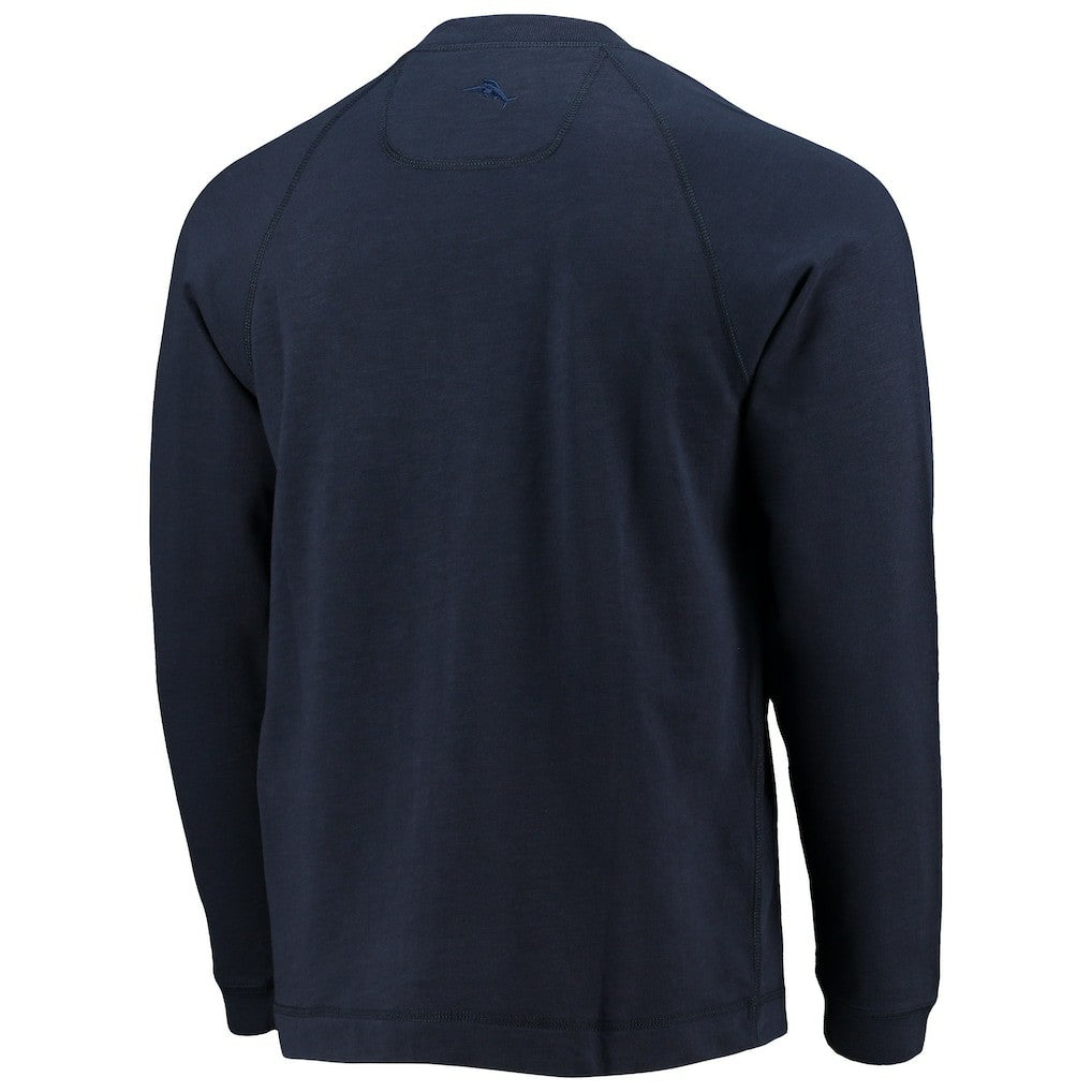 Dallas Cowboys Sunset Slub Raglan Henley Long Sleeve T-Shirt - Navy T-shirts