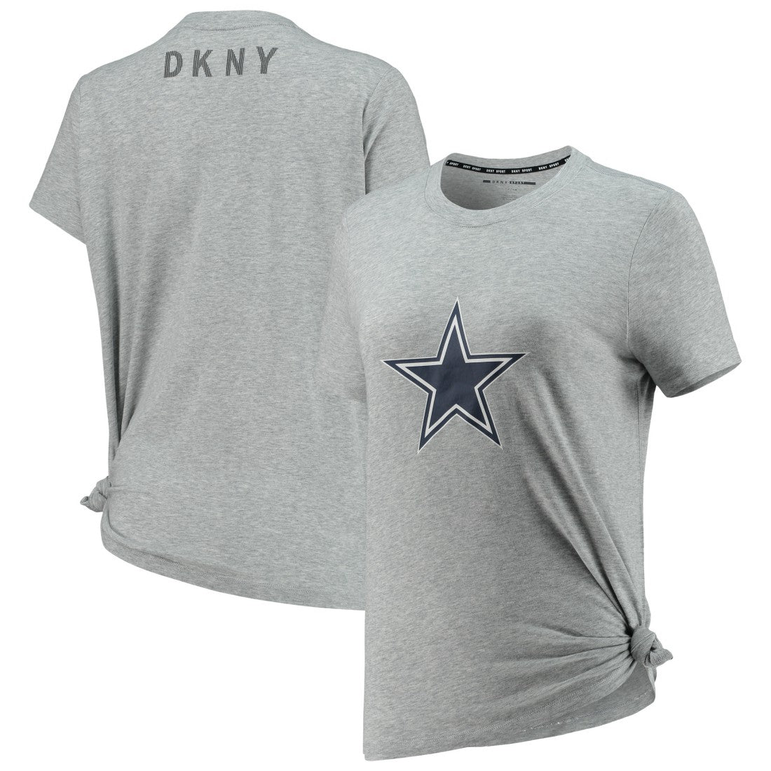 Dallas Cowboys DKNY Sport Women's Ava Tri-Blend T-Shirt - Heathered Gray T-shirts