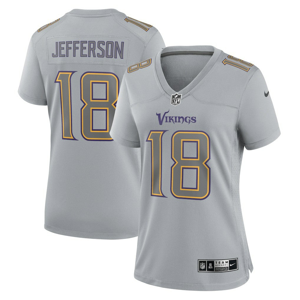 Justin Jefferson Minnesota Vikings Women's Atmosphere Fashion Game Jersey - Gray Jerseys