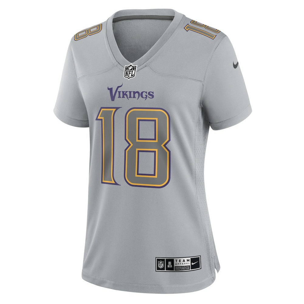 Justin Jefferson Minnesota Vikings Women's Atmosphere Fashion Game Jersey - Gray Jerseys