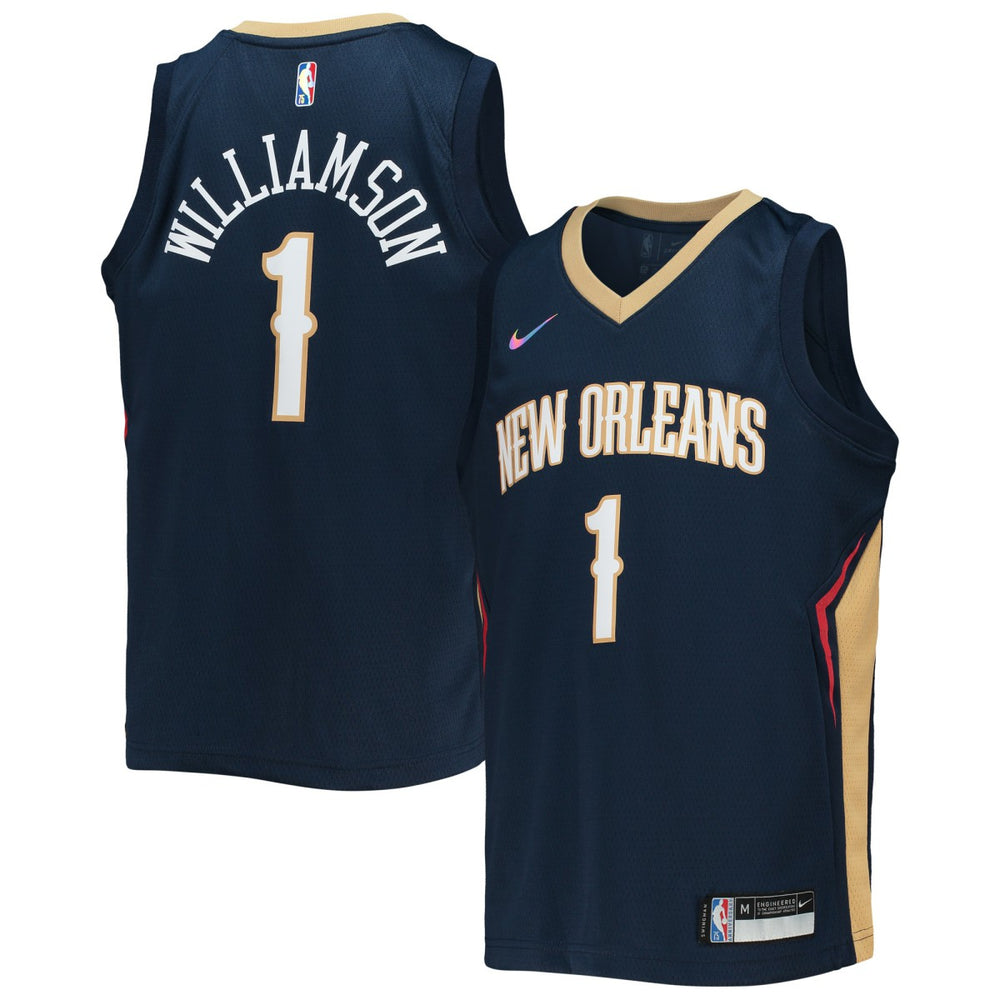 Zion Williamson New Orleans Pelicans Youth 2021/22 Diamond Swingman Jersey Icon Edition Navy - Nike