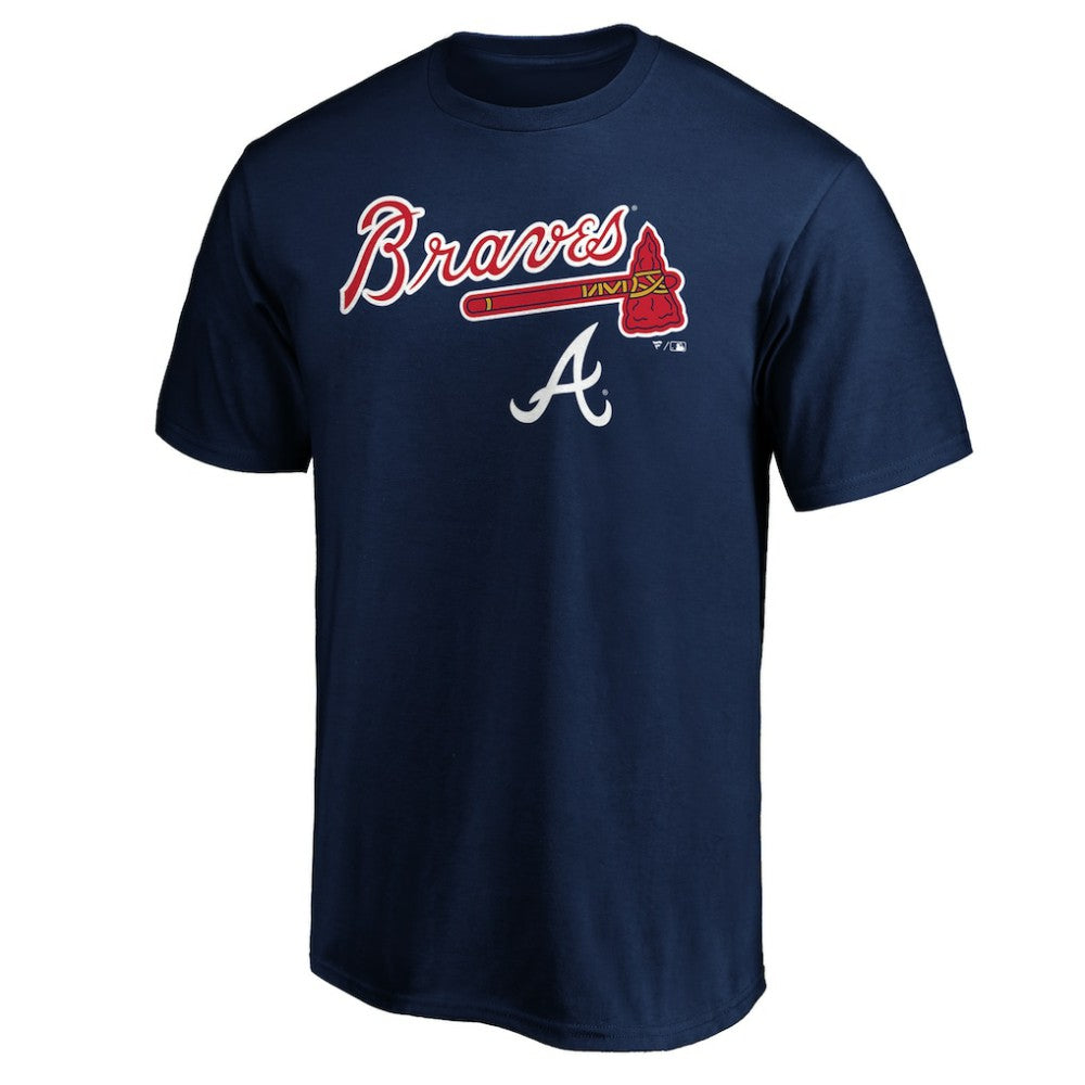 Atlanta Braves Team Lockup Logo T-Shirt - Navy T-shirts
