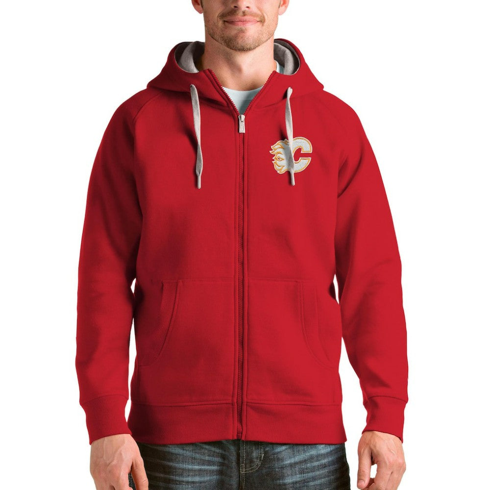 Calgary Flames Antigua Logo Victory Full-Zip Hoodie - Red | US 4571733