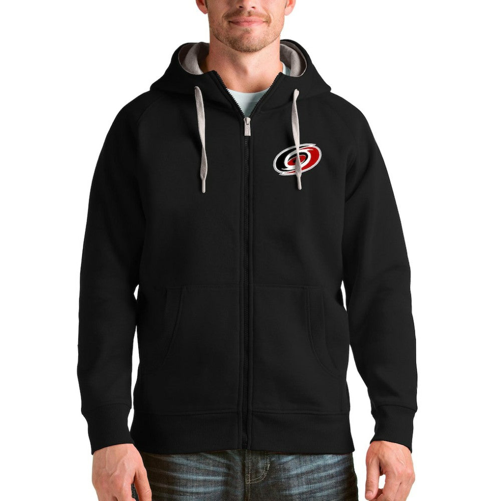 Carolina Hurricanes Antigua Logo Victory Full-Zip Hoodie - Black | US 4571736