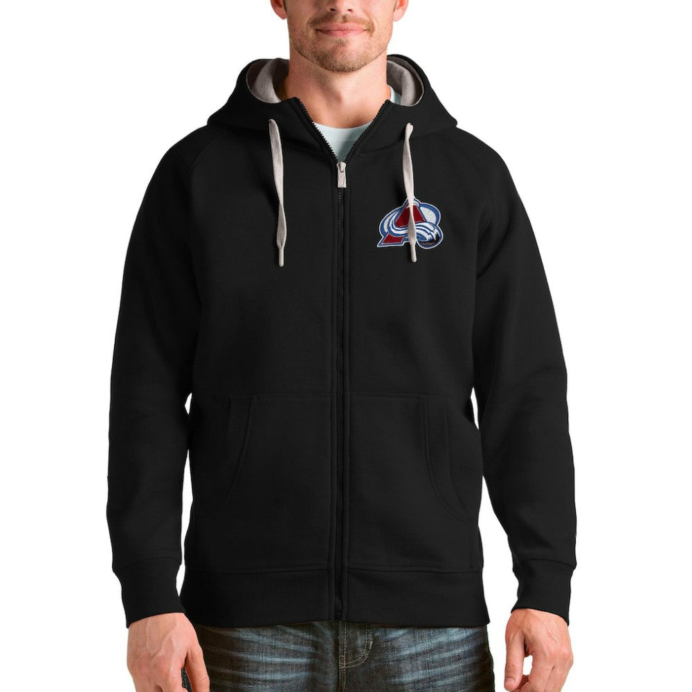 Colorado Avalanche Antigua Logo Victory Full-Zip Hoodie - Black | US 4571747