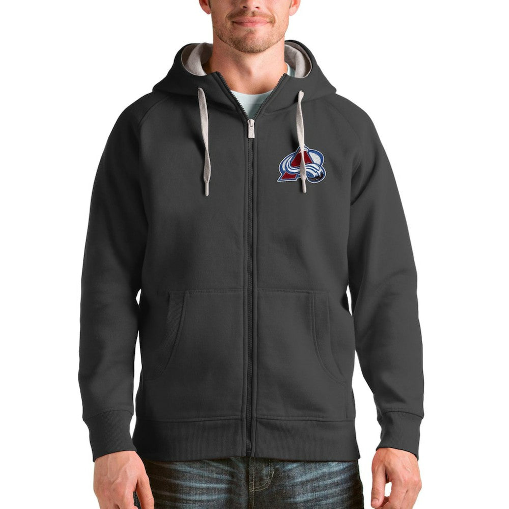 Colorado Avalanche Antigua Logo Victory Full-Zip Hoodie - Charcoal | US 4571750