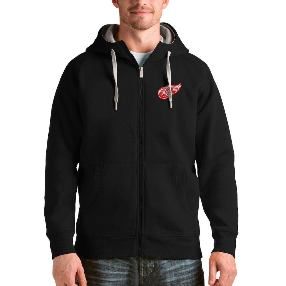 Detroit Red Wings Antigua Logo Victory Full-Zip Hoodie - Black | US 4571767