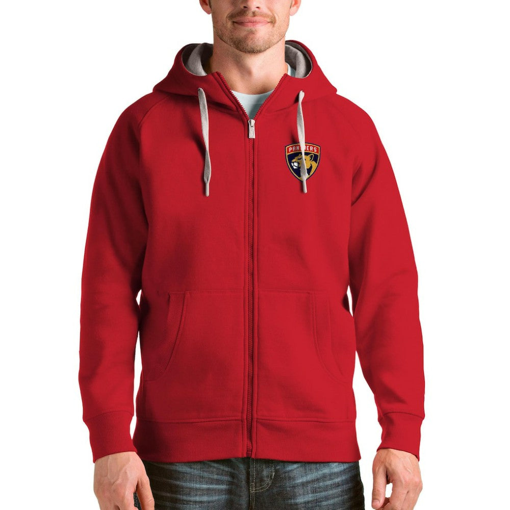 Florida Panthers Antigua Logo Victory Full-Zip Hoodie - Red | US 4571781