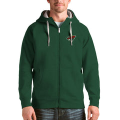 Minnesota Wild Antigua Logo Victory Full-Zip Hoodie - Green | US 4571791