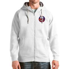 New York Islanders Antigua Logo Victory Full-Zip Hoodie - White | US 4571812