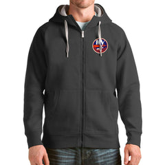 New York Islanders Antigua Logo Victory Full-Zip Hoodie - Charcoal | US 4571818