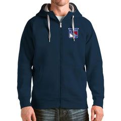 New York Rangers Antigua Logo Victory Full-Zip Hoodie - Navy | US 4571820