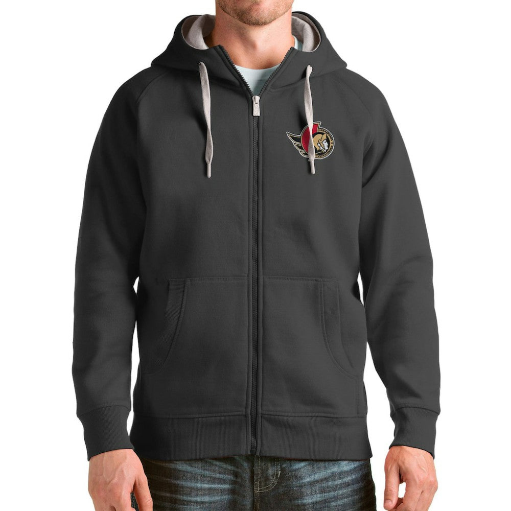 Ottawa Senators Antigua Logo Victory Full-Zip Hoodie - Charcoal | US 4571829