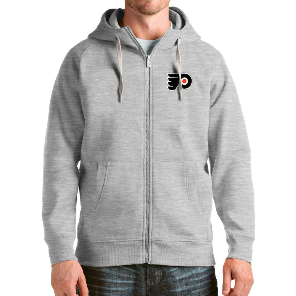 Philadelphia Flyers Antigua Logo Victory Full-Zip Hoodie - Heathered Gray | US 4571832