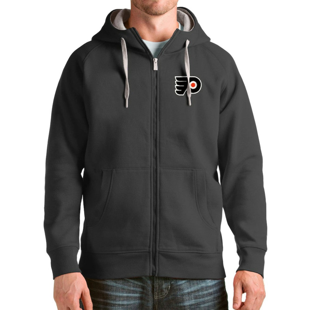 Philadelphia Flyers Antigua Logo Victory Full-Zip Hoodie - Charcoal | US 4571834