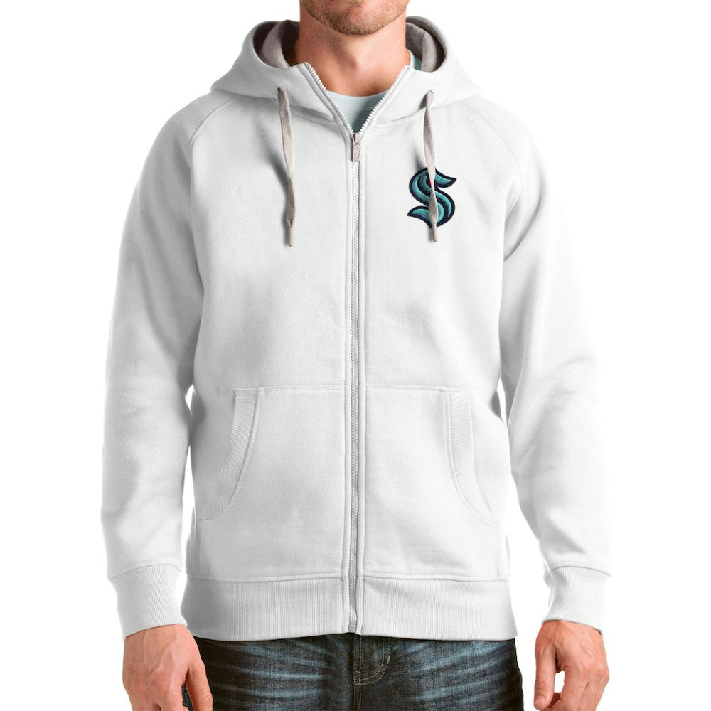 Seattle Kraken Antigua Logo Victory Full-Zip Hoodie - White | US 4571844