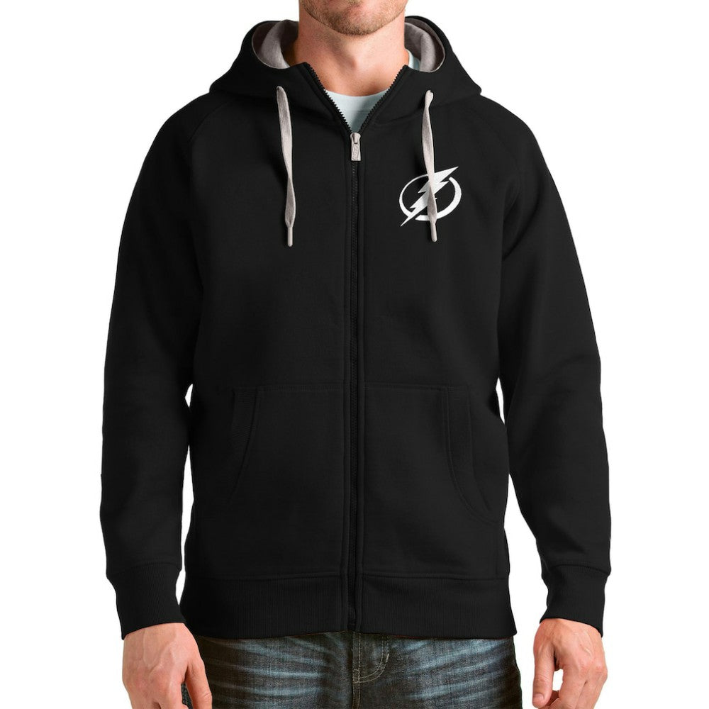 Tampa Bay Lightning Antigua Logo Victory Full-Zip Hoodie - Black | US 4571858