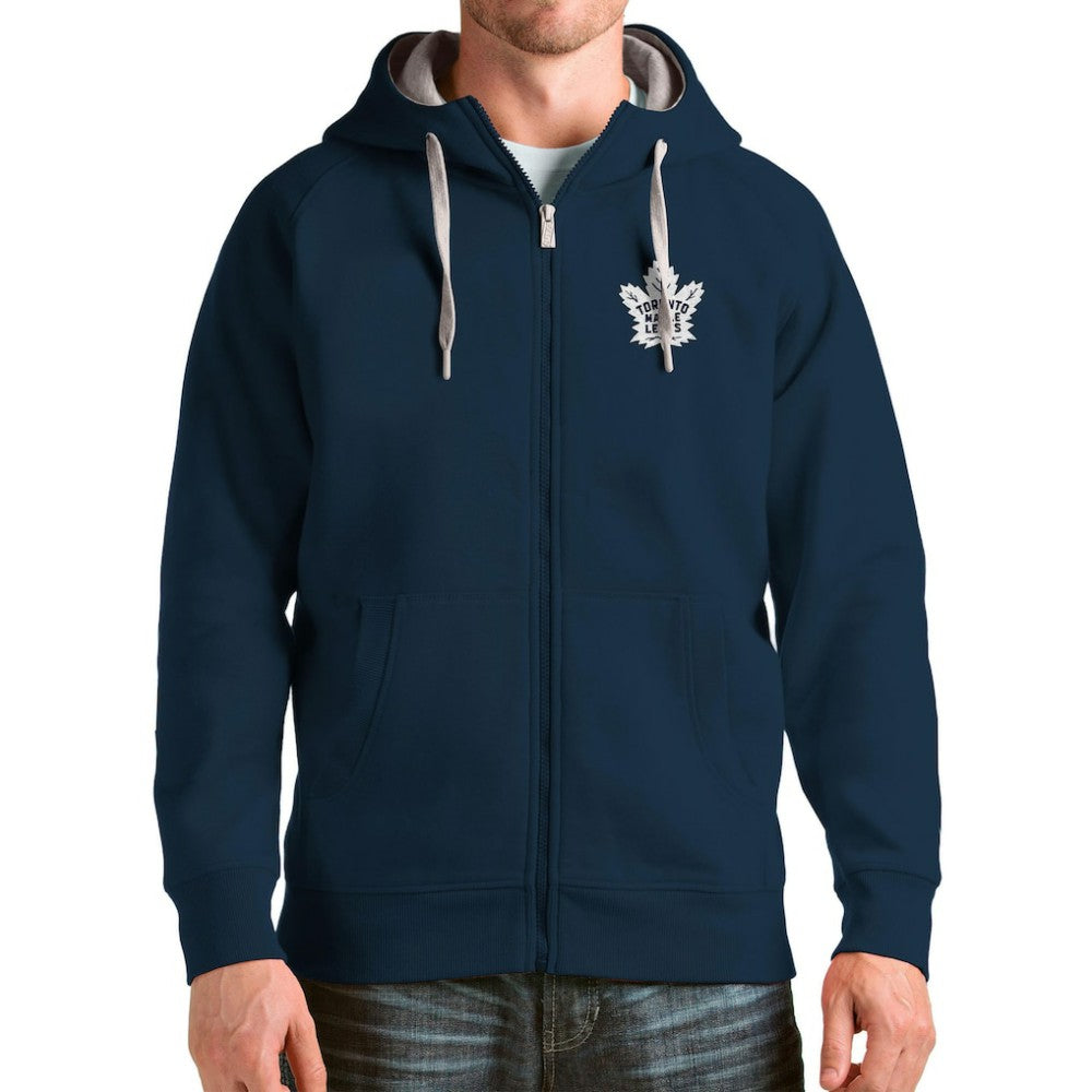 Toronto Maple Leafs Antigua Logo Victory Full-Zip Hoodie - Navy | US 4571863