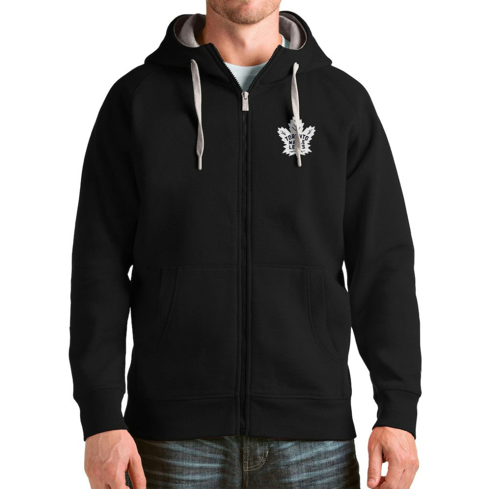 Toronto Maple Leafs Antigua Logo Victory Full-Zip Hoodie - Black | US 4571864