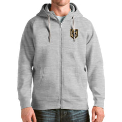 Vegas Golden Knights Antigua Logo Victory Full-Zip Hoodie - Heathered Gray | US 4571875