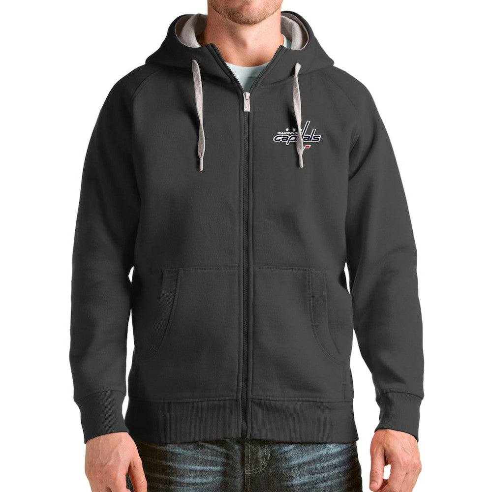 Washington Capitals Antigua Logo Victory Full-Zip Hoodie - Charcoal | US 4571882