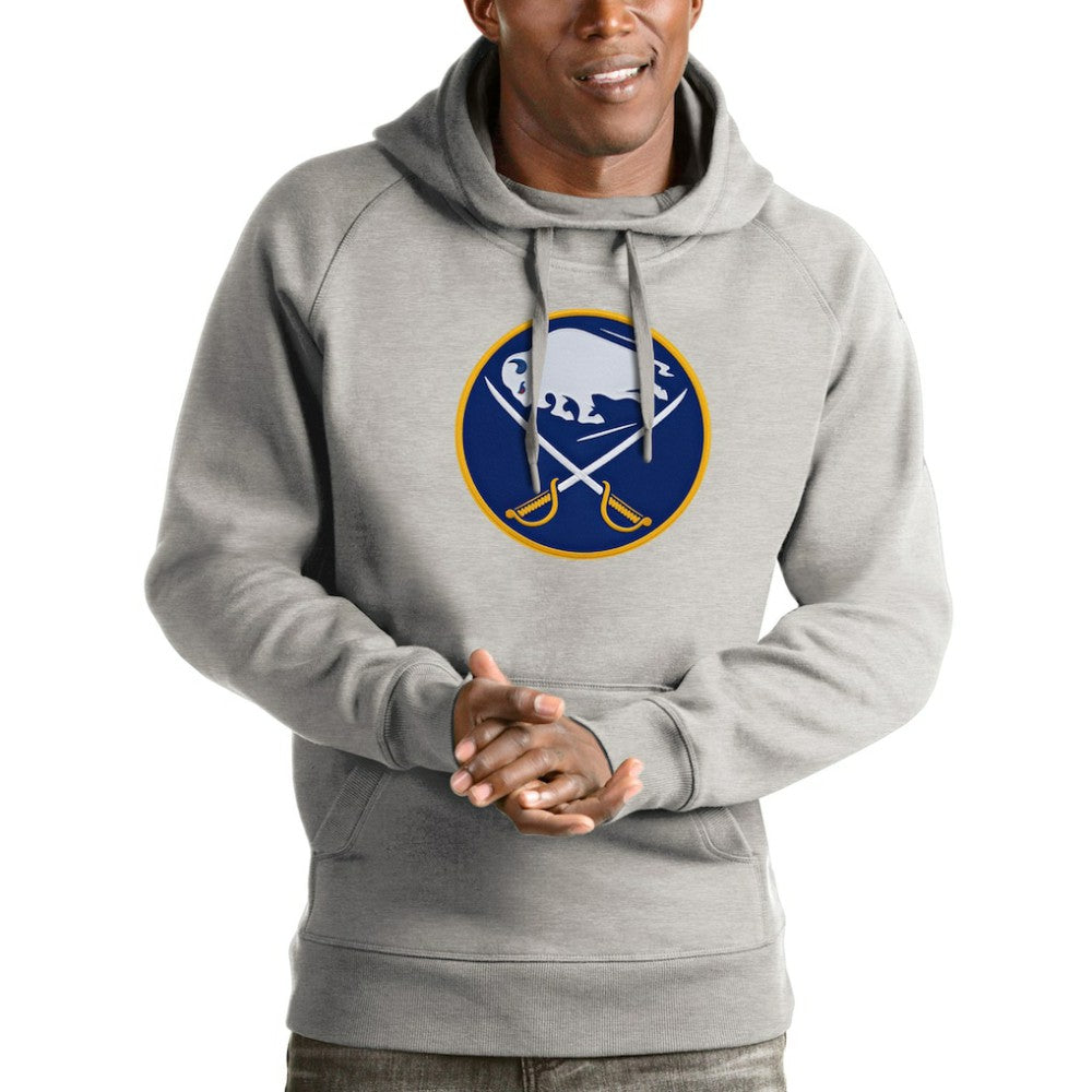 Buffalo Sabres Antigua Logo Victory Pullover Hoodie - Heathered Gray | US 4571934