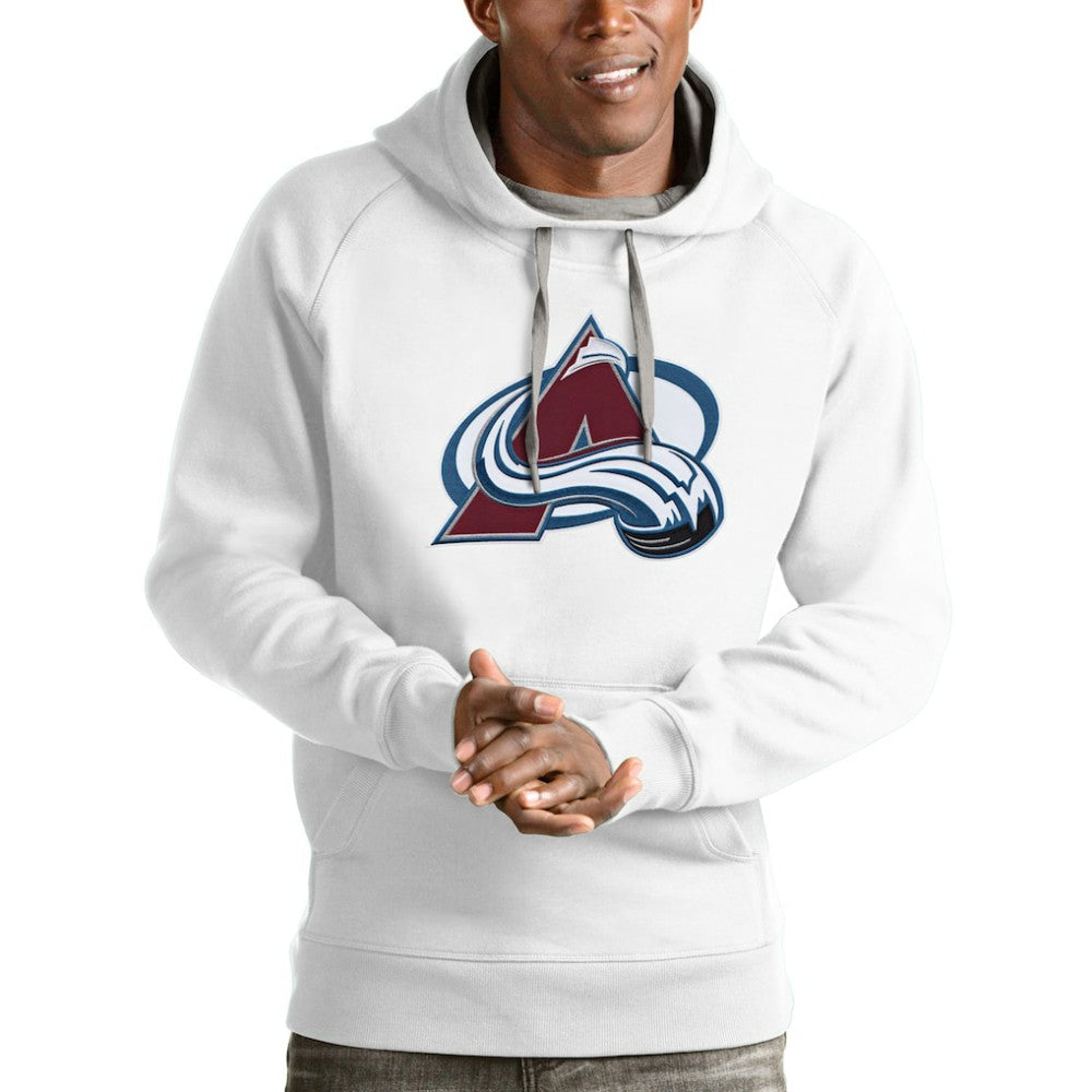 Colorado Avalanche Antigua Logo Victory Pullover Hoodie - White | US 4571953
