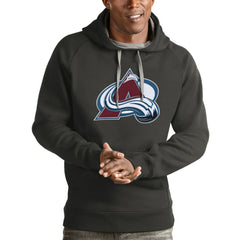 Colorado Avalanche Antigua Logo Victory Pullover Hoodie - Charcoal | US 4571959
