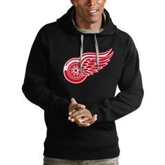 Detroit Red Wings Antigua Logo Victory Pullover Hoodie - Black | US 4571973
