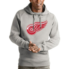 Detroit Red Wings Antigua Logo Victory Pullover Hoodie - Heathered Gray | US 4571974