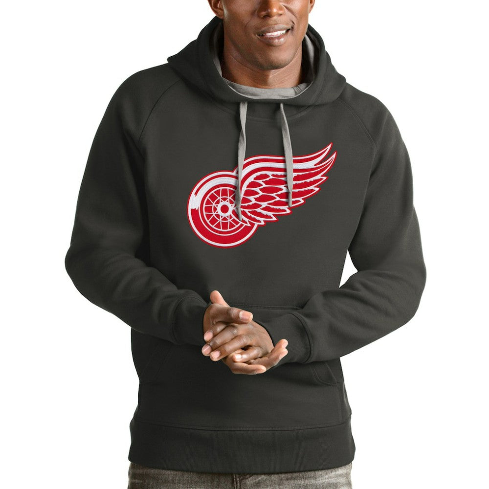 Detroit Red Wings Antigua Logo Victory Pullover Hoodie - Charcoal | US 4571976