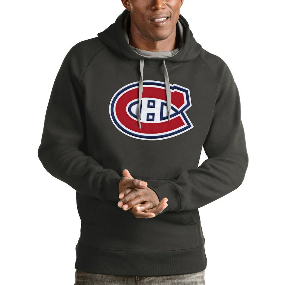 Montreal Canadiens Antigua Logo Victory Pullover Hoodie - Charcoal | US 4572006