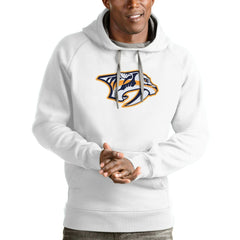 Nashville Predators Antigua Logo Victory Pullover Hoodie - White | US 4572007