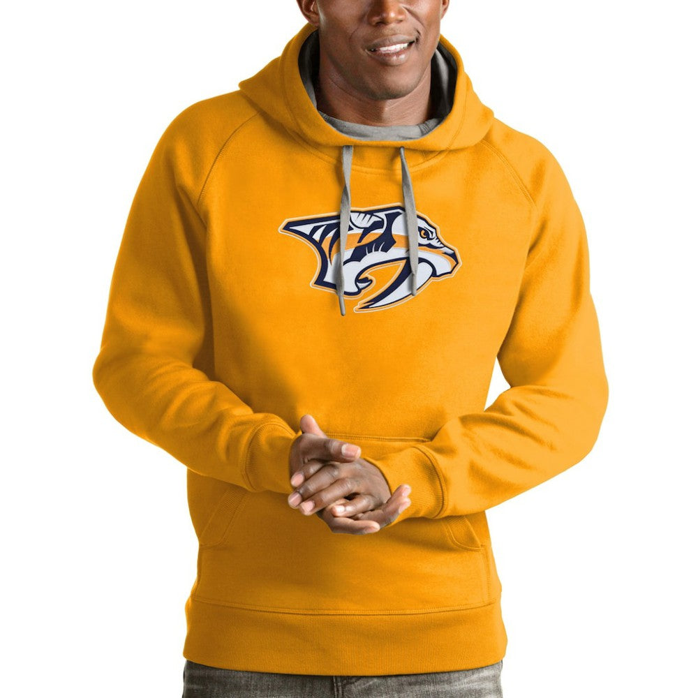Nashville Predators Antigua Logo Victory Pullover Hoodie - Gold | US 4572011