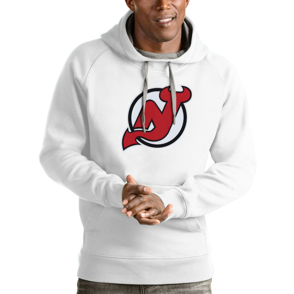 New Jersey Devils Antigua Logo Victory Pullover Hoodie - White | US 4572013