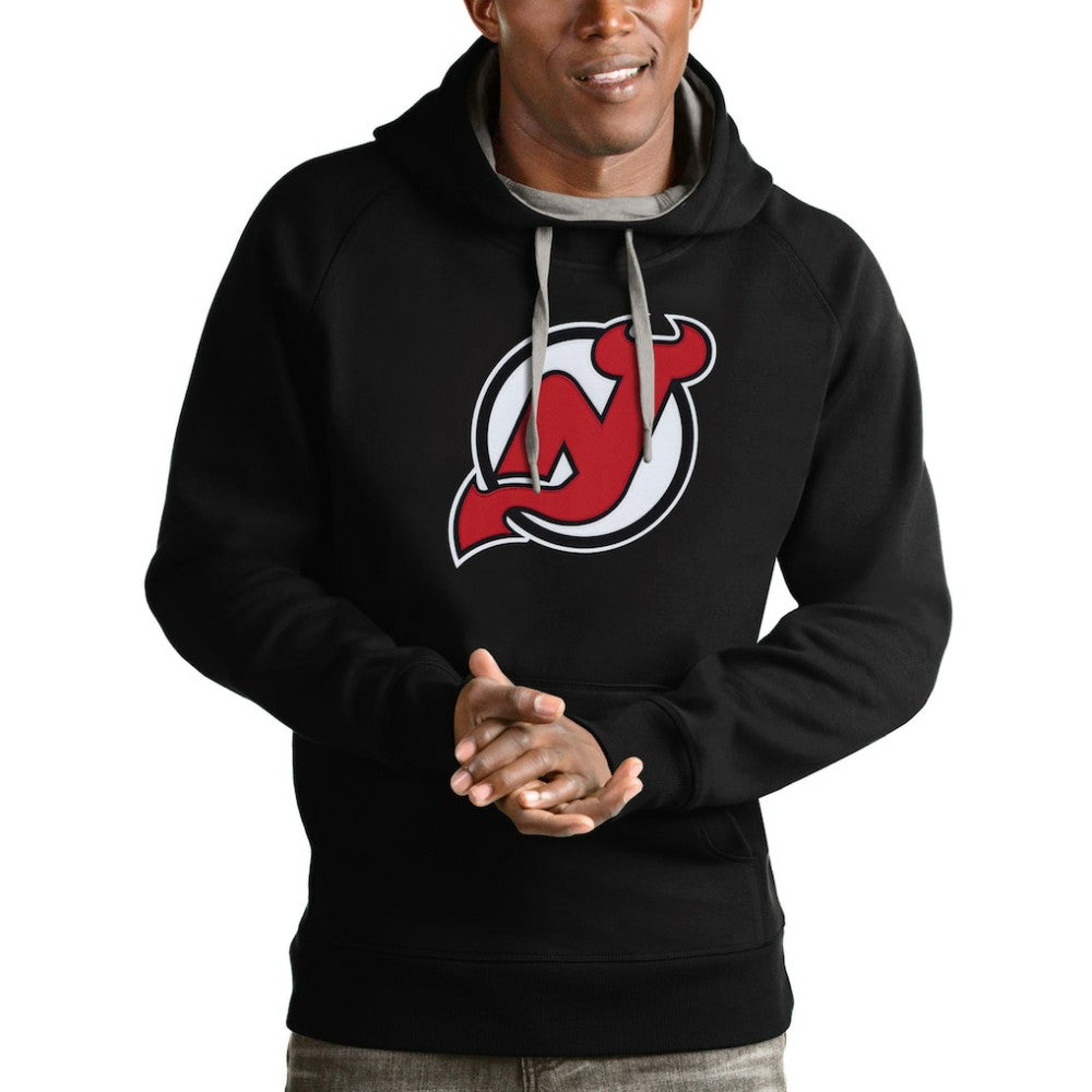 New Jersey Devils Antigua Logo Victory Pullover Hoodie - Black | US 4572014