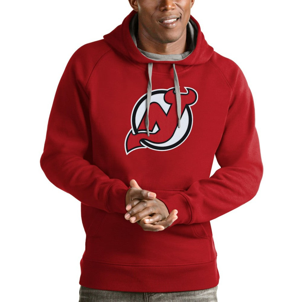 New Jersey Devils Antigua Logo Victory Pullover Hoodie - Red | US 4572016