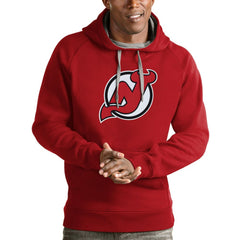 New Jersey Devils Antigua Logo Victory Pullover Hoodie - Red | US 4572016