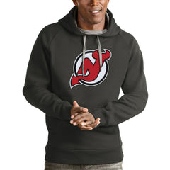 New Jersey Devils Antigua Logo Victory Pullover Hoodie - Charcoal | US 4572017