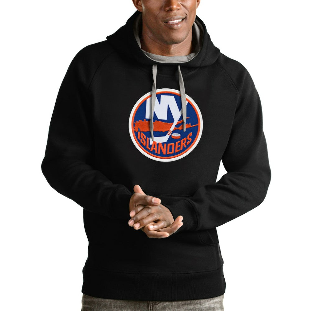 New York Islanders Antigua Logo Victory Pullover Hoodie - Black | US 4572020