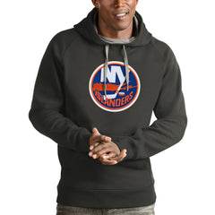 New York Islanders Antigua Logo Victory Pullover Hoodie - Charcoal | US 4572024