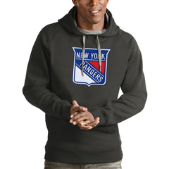 New York Rangers Antigua Logo Victory Pullover Hoodie - Charcoal | US 4572031
