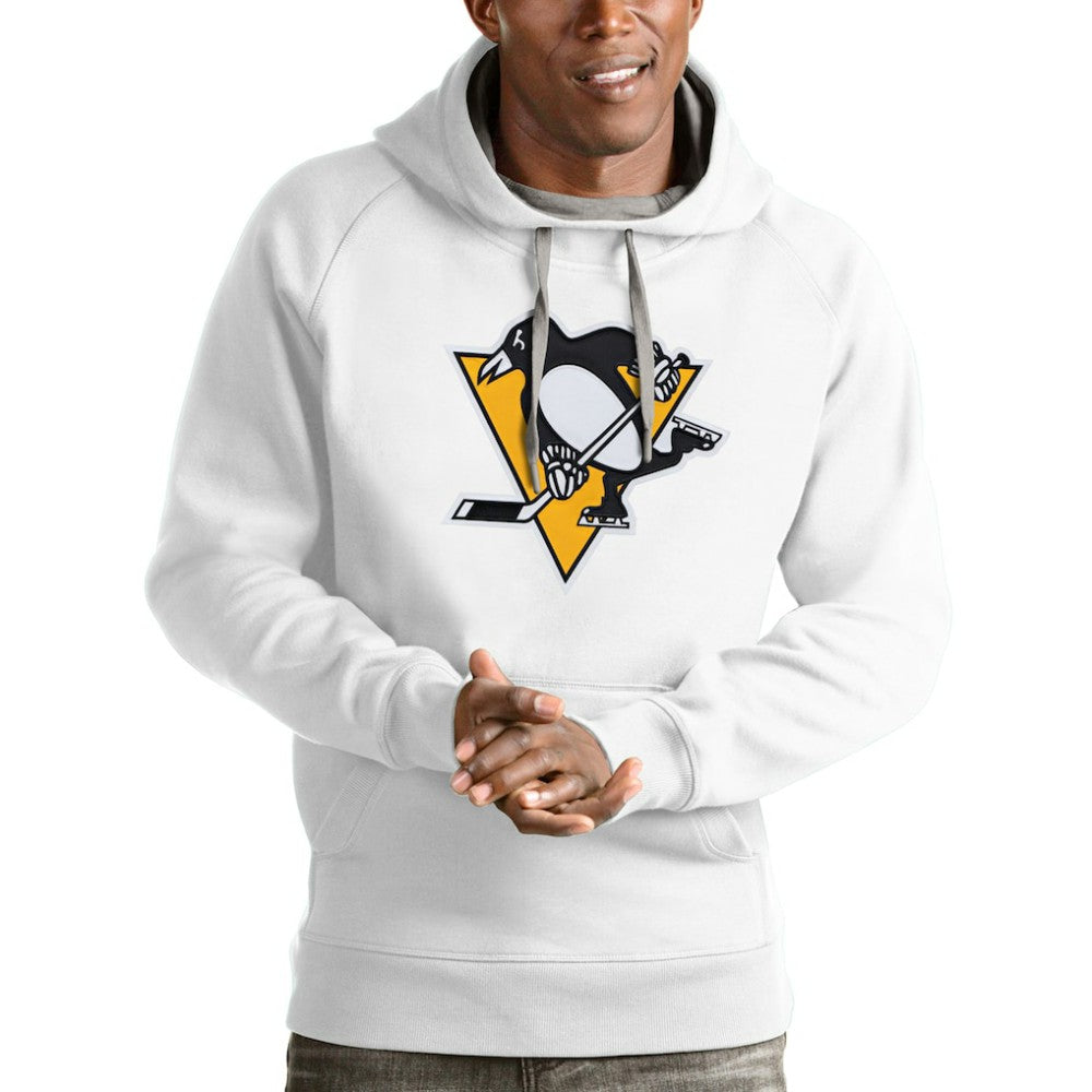 Pittsburgh Penguins Antigua Logo Victory Pullover Hoodie - White | US 4572041