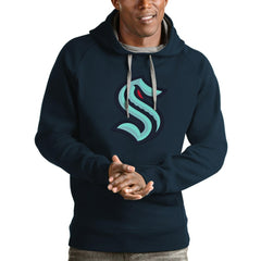 Seattle Kraken Antigua Logo Victory Pullover Hoodie - Navy | US 4572052